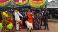 Betty Nana Efua Krosbi Mensah, MP for Afram Plains North at the durbar against child labour