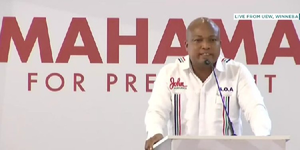 Samuel Okudzeto Ablakwa speaking at the NDC’s manifesto launch