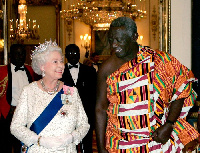 John Agyekum Kufuor with Queen Elizabeth II