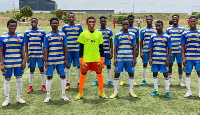 A line-up of the Faith Soccer Academy Under-17 team at their Prampram base