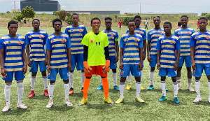 A line-up of the Faith Soccer Academy Under-17 team at their Prampram base