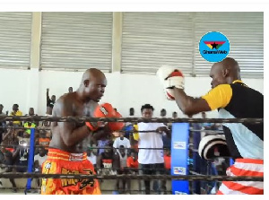 Bukom Banku going through a tedious training routine