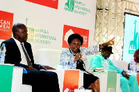 KIU Vice Chancellor Prof Mohammed Mpezamigigo with Hon Mary Gorreti Kitutu