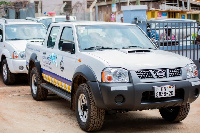 The MP donated the 4X4 Nissan Pickup trucks to the Suntreso and Bohyen District Police Commands