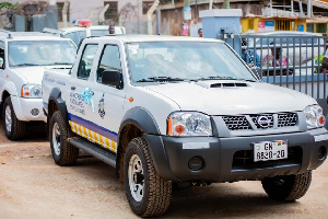 The MP donated the 4X4 Nissan Pickup trucks to the Suntreso and Bohyen District Police Commands