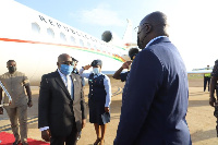 Akufo-Addo readies to board the presidential jet on November 8, 2021