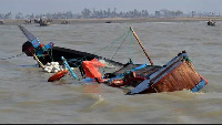 A file photo of a capsized boat