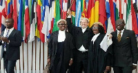 Some legal team members celebrating Ghana's victory after the judgement