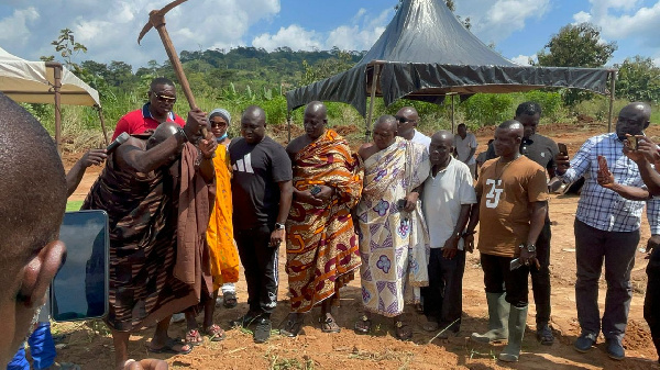 The sod cutting ceremony for construction to commence on the Nana Akuoko Sarpong Sports Complex