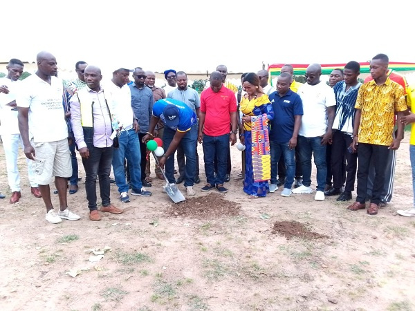 Sod cutting for the construction of a sport complex in Ho