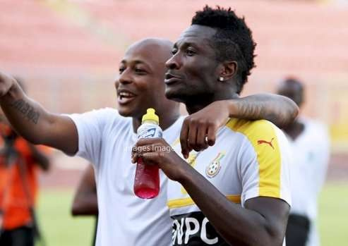 Current Black Stars skipper Andre Dede Ayew  and former Black Stars skipper Asamoah Gyan