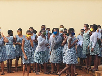 Some students during a protest in the school