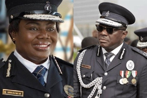 CID Boss. DCOP Maame Yaa Tiwaa Addo-Danquah and IGP, David Asante Apeatu