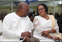 Former president  John Mahama and wife, Lordina