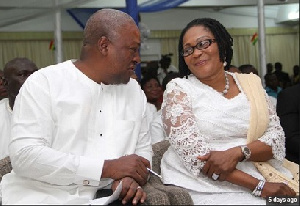 Former president  John Mahama and wife, Lordina