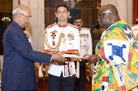 Ghana's High Commissioner to India being received by President Kovind