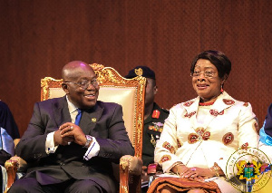 President Nana Addo Dankwa Akufo-Addo (left) with former Chief Justice Sophia Akuffo (right)