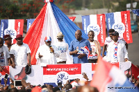 Akufo-Addo addressing the crowd at Adukrom