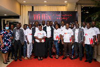 Mr. Samuel Ofori Gyampo COO, Jospong ICT Group and a section of Wi-Flix Team