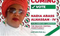 Hajia Nadia Alhassan Okaikoi Central NDC parliamentary hopeful