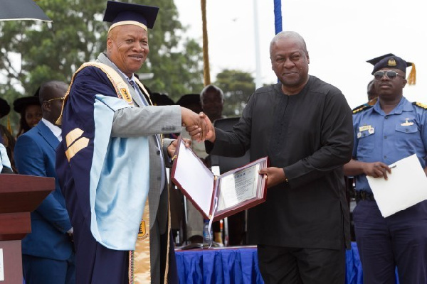 John Dramani Mahama (right) and Prof. Joshua Alabi