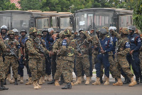 Some officers of the Anti-Galamsey Taskforce