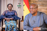 Naana Jane Opoku-Agyemang and former president John Dramani Mahama