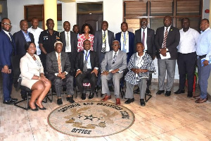 Members of the new Audit Committee (seated) with other EOCO officials