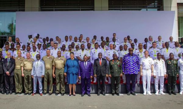 President Akufo-Addo (middle) with stakeholders at the African Maritime Forces Summit