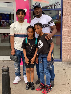 Asamoah Gyan Shares Adorable Photos Of Himself And His Children On Social Media 