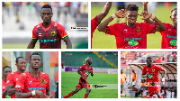 The photo of 5 Asante Kotoko players who excelled under coach Prosper Narteh Ogum