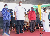 President Nana Addo Dankwa Akufo-Addo (M) and his delegation