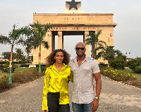 Asafa Powell and his Ghanaian wife