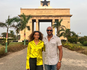 Asafa Powell and his Ghanaian wife