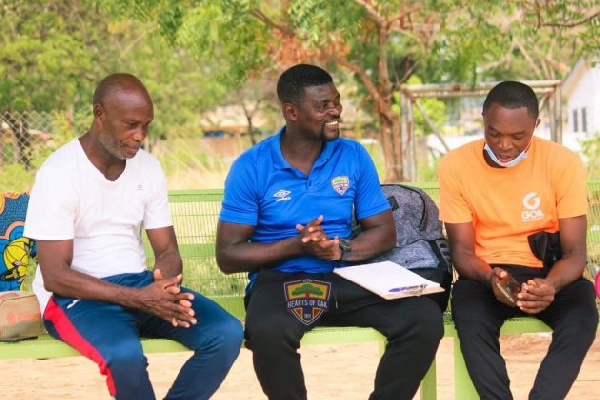 Accra Hearts of Oak coach, Samuel Boadu and his backroom staff