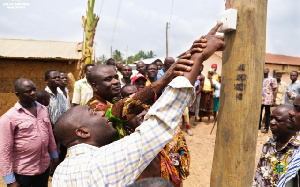 MP for Ofoase Ayirebi, Kojo Oppong Nkrumah with his constituents