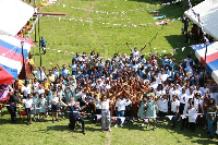 Aerial shot of celebrants of the Platinum Jubilee