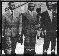 Kwame Nkrumah in a photo with Tubman and Sékou Touré