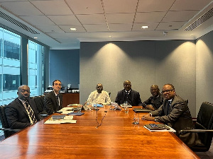 Finance Minister, Ken Ofori-Atta with the Ghanaian delegation during the investor meeting