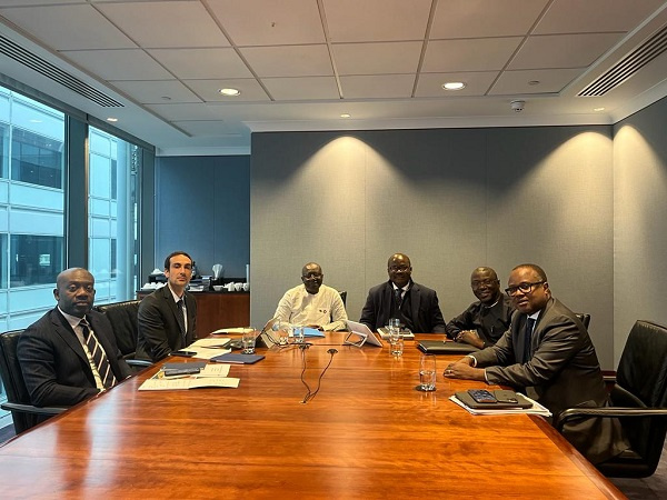 Finance Minister, Ken Ofori-Atta with the Ghanaian delegation during the investor meeting