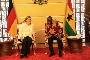 German Chancellor Angela Merkel and Nana Akufo-Addo at Jubilee House