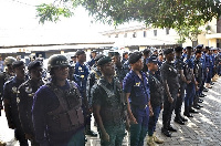 A parade of police officers