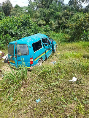 The Toyota Hiace involved in the accident