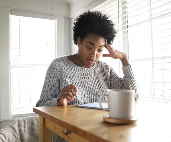 File photo of a worried woman