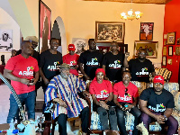 Some organisers with one of the founding members of the NPP, Dr Nyaho Tamakloe