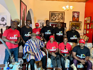 Some organisers with one of the founding members of the NPP, Dr Nyaho Tamakloe