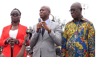 Director-General of the Ghana Ports and Harbors Authority, Michael Luguje addressing workers