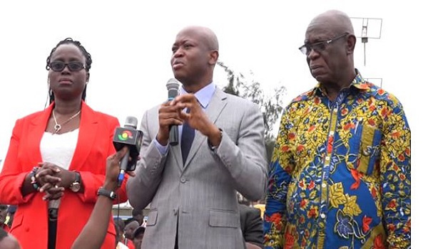 Director-General of the Ghana Ports and Harbors Authority, Michael Luguje addressing workers