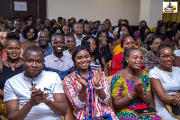 Excited patrons at the Year of Return comedy night