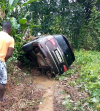 The vehicle the Eastern regional secretary of the NPP was travelling in